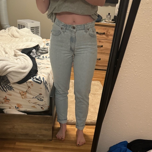 levis 505 vintage stonewash jeans Size 11 Long Juniors Taper Leg - Picture 9 of 11